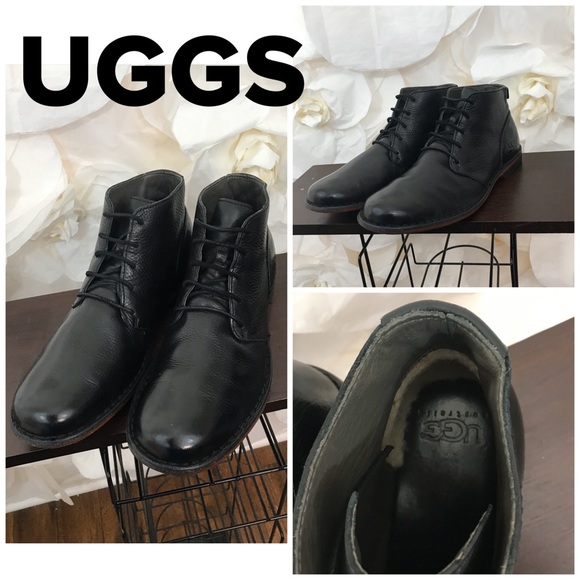 UGG Australia Mens Black Chukka Leather Boots main image 4